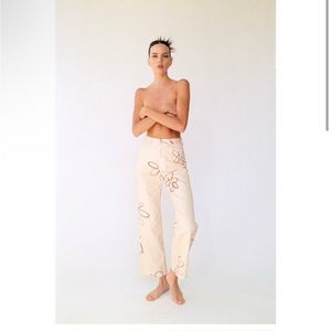 With Jean Newry High Rise Straight Leg Jean in Chalk and Flowers